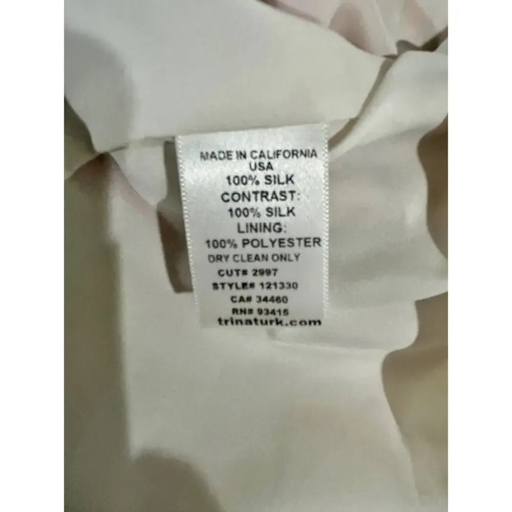 Trina Turk Floral Silk Dress Sleeveless Sheath Retro 70s Mod Mini Sz 4 Dopamine - Picture 4 of 5